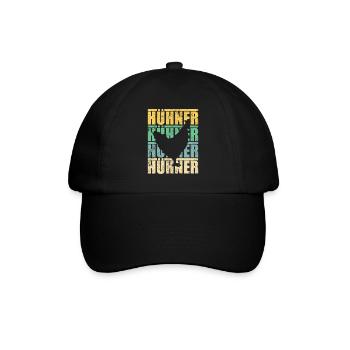 Hühner | Landwirt Bauer Retro Vintage - Baseballkappe - Schwarz/Schwarz - Vorne