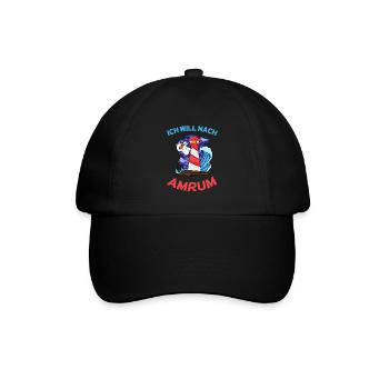 Amrum Nordsee - Baseballkappe - Schwarz/Schwarz - Vorne