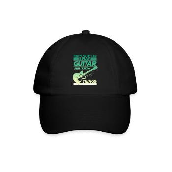 Guitare musique Guitariste Papa Guitar grand-père - Casquette classique - noir/noir - Devant