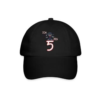 Ich bin 5 Ninja Geburtstag 5.Geburtstag - Baseballkappe - Schwarz/Schwarz - Vorne