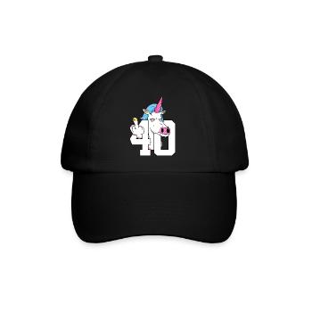 40. GEBURTSTAG EINHORN - Baseballkappe - Schwarz/Schwarz - Vorne