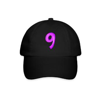 Nummer 9 - Baseballkappe - Schwarz/Schwarz - Vorne