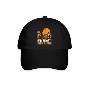 Kinder Baustelle Bauherr Geschenk - Baseballkappe - Schwarz/Schwarz - Vorne