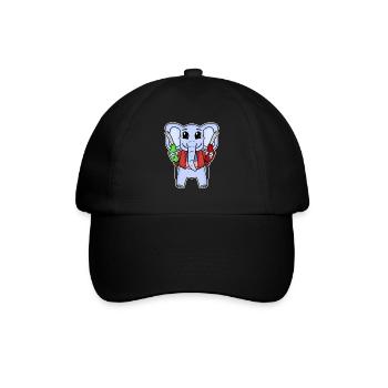 Tank attendant elephant gas station - Baseball Cap - black/black - Front