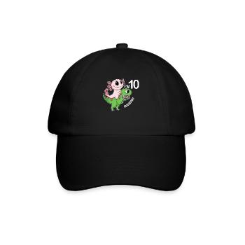 10th Birthday Motif - 10 Years Gift - Baseball Cap - black/black - Front