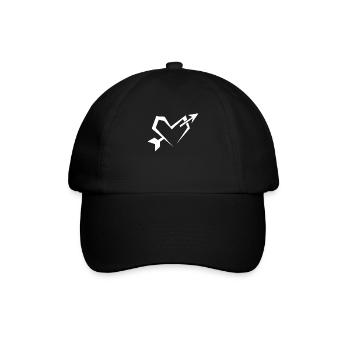 Herz Liebe - Baseballkappe - Schwarz/Schwarz - Vorne