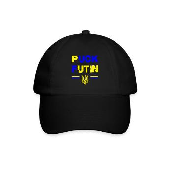 Support Ukraine - I Stand With Ukraine - Baseball Cap - black/black - Front
