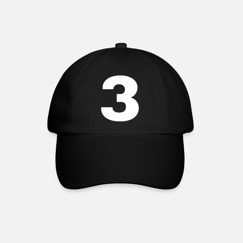 Tshirt numéro 3 - Casquette classique - noir/noir
