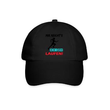 Mir reicht's ich geh laufen! - Baseballkappe - Schwarz/Schwarz - Vorne