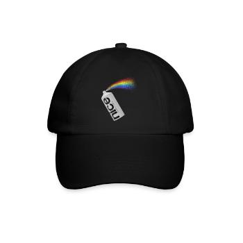nice - Das spritzige Regenbogen Spray - Baseballkappe - Schwarz/Schwarz - Vorne