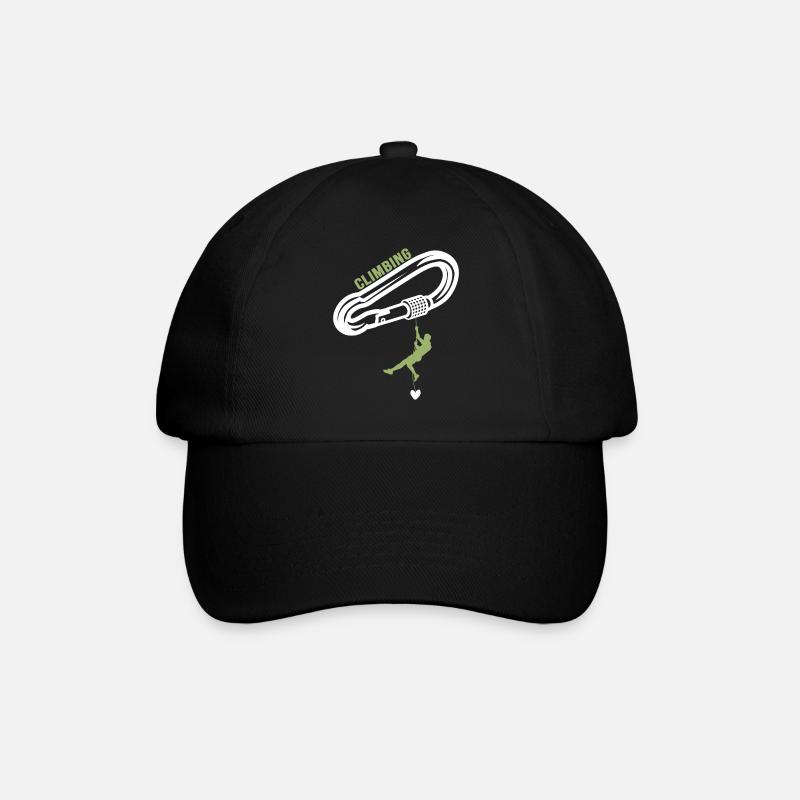 klettern karabiner bergsteigen kletterhaken - Baseballkappe - Schwarz/Schwarz