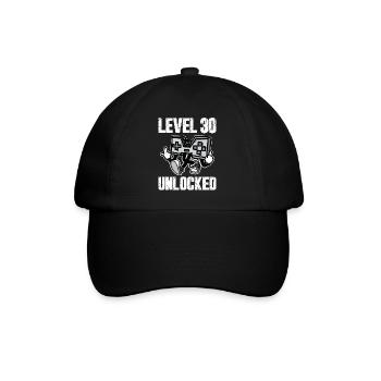 30 Birthday Level 30 Unlocked Anniversary 30 Years - Baseball Cap - black/black - Front