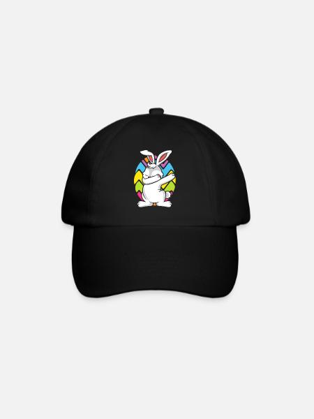 Ostern Osterhase DABBING EASTERBUNNY Osterei - Baseballkappe - Schwarz/Schwarz