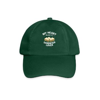 Mein Herz gehört Sandwich Liebhaber Geschenk - Baseballkappe - Flaschengrün - Vorne