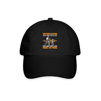 Motocross Vater Sohn Partnerlook Vatertag - Baseballkappe - Schwarz/Schwarz - Vorne