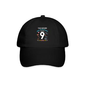 Future zooologist Birthday 9 Nine years - Baseball Cap - black/black - Front