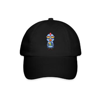 LGBT Tier Huhn Regenbogen - Baseballkappe - Schwarz/Schwarz - Vorne