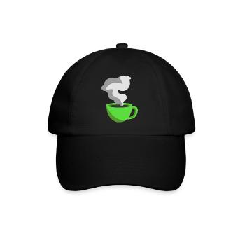 Coffee Mug Illustration Minimalist Design - Baseball Cap - black/black - Front
