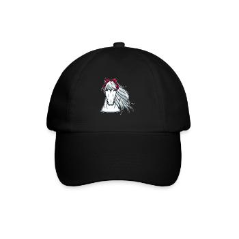 Cheval blanc avec chevaux bandana - Casquette classique - noir/noir - Devant