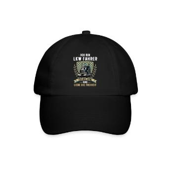 Lkw Trucker Fernfahrer Truck lkw fahrer brummi - Baseballkappe - Schwarz/Schwarz - Vorne