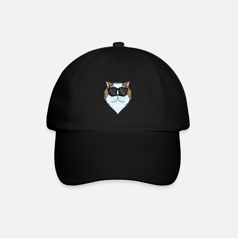 Coole Perserkatze Katzenrasse Katze - Baseballkappe - Schwarz/Schwarz