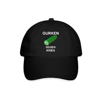 Gurken gegen Krieg - Baseballkappe - Schwarz/Schwarz - Vorne