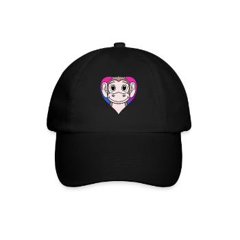 Bisexuell Affe Geschenk - Baseballkappe - Schwarz/Schwarz - Vorne