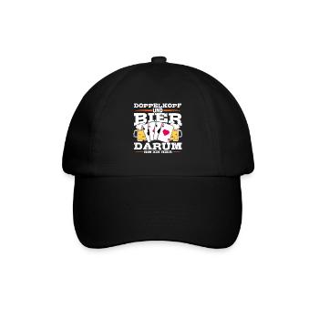 Double head and beer that's why I'm here card game - Baseball Cap - black/black - Front
