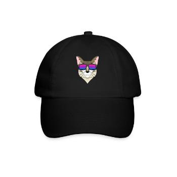 Bisexuell Singapura Katze Geschenk - Baseballkappe - Schwarz/Schwarz - Vorne