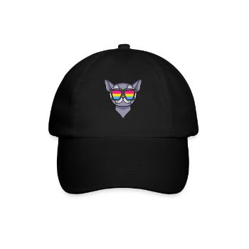 Pansexual British Shorthair - Chat avec lunettes - Casquette classique - noir/noir - Devant