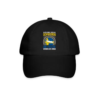 Schweden Angeltrip Angeltour Geschenk - Baseballkappe - Schwarz/Schwarz - Vorne