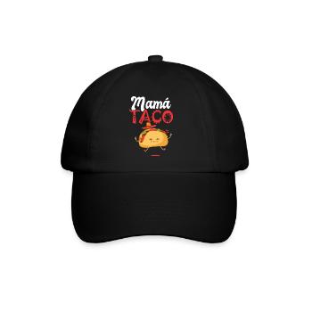 mama taco Taco Tacos mexikanisches Essen Geschenk - Baseballkappe - Schwarz/Schwarz - Vorne