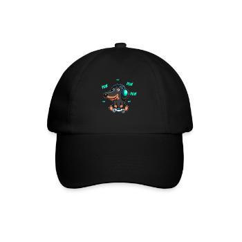 Dachshund Teckel gambles plays video game - Baseball Cap - black/black - Front