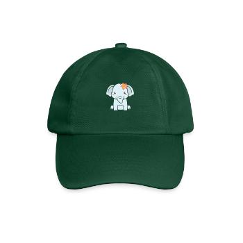Elefant Tshirt für Elefanten Elephant Kinder Zoo - Baseballkappe - Flaschengrün - Vorne