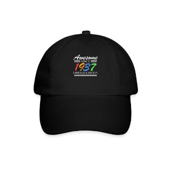 1937 - Jahrgang 1937 - Fantastisch seit 1937 - Baseballkappe - Schwarz/Schwarz - Vorne