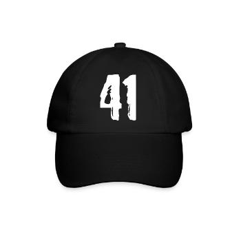 41 Zahl Trikot - Baseballkappe - Schwarz/Schwarz - Vorne