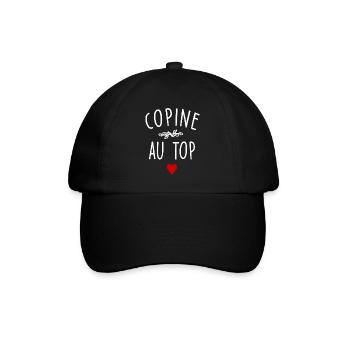 Copine au top / humour copine - Casquette classique - noir/noir - Devant