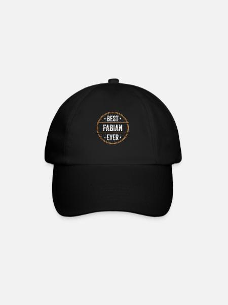 Best Fabian Ever Vorname Name Geschenk - Baseballkappe - Schwarz/Schwarz