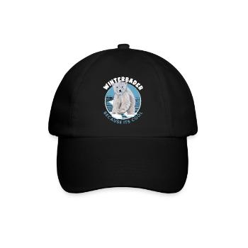 winterbader eisbader eisbär geht eisbaden - Baseballkappe - Schwarz/Schwarz - Vorne