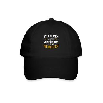 Lokführer - Baseballkappe - Schwarz/Schwarz - Vorne