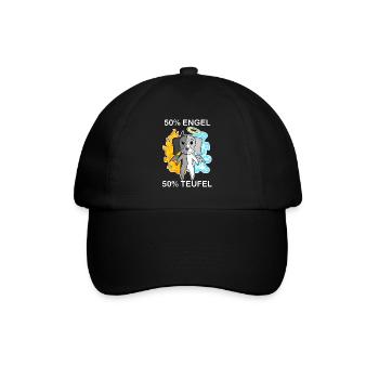 Hund Beagle - Engel und Teufel - Baseballkappe - Schwarz/Schwarz - Vorne