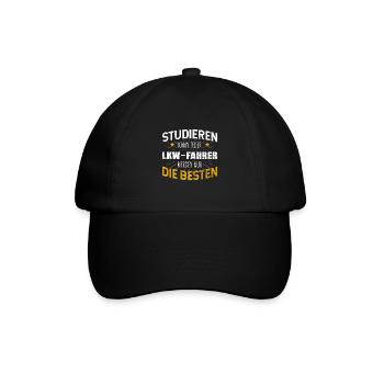 LKW-Fahrer Studiere kann jeder - Baseballkappe - Schwarz/Schwarz - Vorne