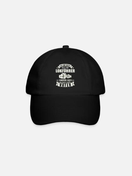 Lokführer Vater Papa Vatertag Schaffner - Baseballkappe - Schwarz/Schwarz