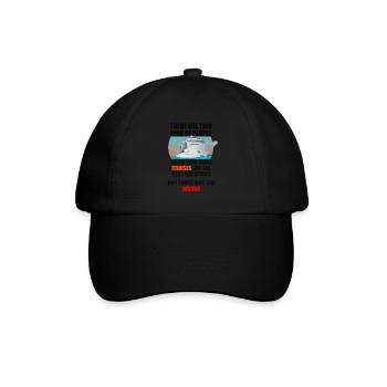 Lustiges Kreuzfahrt-Reisen Design - Baseballkappe - Schwarz/Schwarz - Vorne