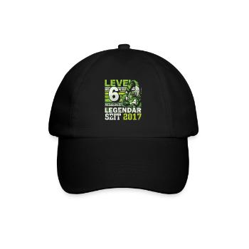 Level 6 freigeschaltet legendär seit 2017 - Baseballkappe - Schwarz/Schwarz - Vorne