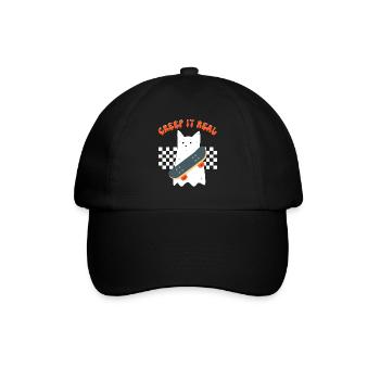Creep it real, funny ghost cat, halloween costume - Baseball Cap - black/black - Front