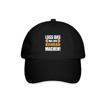 Lass das mal den Konrad machen - Baseballkappe - Schwarz/Schwarz - Vorne
