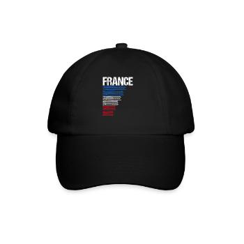 France Fußball Trikot Frankreich Trikot Geschenk - Baseballkappe - Schwarz/Schwarz - Vorne