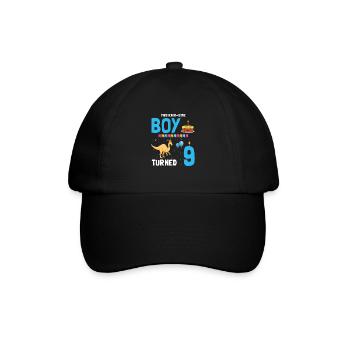 Parasaurolophus Boys Design Birthday Party - Baseball Cap - black/black - Front