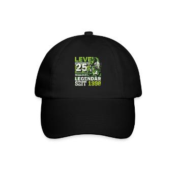 Level 25 freigeschaltet legendär seit 1998 - Baseballkappe - Schwarz/Schwarz - Vorne